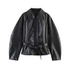 Marca Z Versátil Cuero Sintético 46 Moda Callejera 9202610 Cinturón Personalizado Chaqueta Abrigo para Mujer Estilo Europeo y Americano Nuevas Llegadas Transfronterizo Za