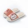 Pantuflas de Lino para Mujer para Casa de Hombre para las Cuatro Estaciones para el Hogar para Pareja para Interiores Antideslizantes Silenciosas de Algodón Lino para Piso Pantuflas para Casa