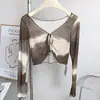 Camiseta de Manga Larga con Cordón Pure Desire Cubre Todo Hasta el Techo Malla de Alta Elasticidad Ropa de Yoga Moldeadora Transpirable de Secado Rápido Ropa de Fitness