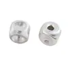 Cuentas Ojo de Gato de Plata de Ley S925, Cuentas Cepilladas Cubo de Azúcar, Pulsera DIY, Collar, Pulsera Tejida, Cuentas Espaciadoras, Cuentas Cuadradas, Cuentas Cúbicas