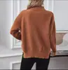 Nuevo Suéter de Punto Grueso Holgado con Media Cuello Alto para Mujer, Estilo Casual, Comercio Exterior Otoño/Invierno 2026