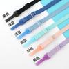 Corda de óculos de moda semitransparente de furo único e seção dupla, confortável e durável, cordão portátil, antiderrapante, proteção firme para as hastes
