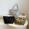 Bolsa de ombro com textura de nicho, bolsa simples da moda, grande capacidade feminina, nova classe 2024, bolsa tote para viajante