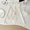 Vestido de Verano para Niña, Elegante Vestido para Bebé, Versión Coreana Única y Moderna para Niños, Vestido de Tirantes de Princesa con Flor Tridimensional y Mangas Volantes