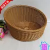 Cesta de pan de imitación ratán, cesta de aperitivos, cesta de frutas, cesta de imitación ratán, cesta de exhibición para supermercado, bandeja redonda inclinada de plástico para frutas, cesta de almacenamiento