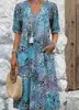 Vestido Longo Casual de Férias Novo, Moda Europeia e Americana 2026, Transfronteiriço, com Bolsos, Acabamento em Renda, Decote V, Manga Curta para Mulheres