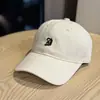 Gorra de Visera de Protección Solar de Alta Calidad Hace que la Cara Parezca Más Pequeña Lavable al Agua Algodón Puro Bordado Simple de Letras Gorra de Béisbol Moderna para Hombres y Mujeres