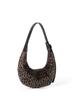Bolso de mano de felpa combinable para otoño e invierno de 2024, nuevo bolso de hombro con diseño de nicho y estampado de leopardo vintage coreano.