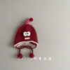 Gorro de Punto Lindo Estilo Coreano para Niños y Niñas, Lindo Gorro con Ojos Grandes que Protege las Orejas, Gorro de Lana Cálido y Espeso