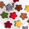Nuevas Cuentas de Estrella de Cinco Puntas de Terciopelo con Estampado de Leopardo con 16 Agujeros Rectos para Llaveros de Teléfono, Cadenas de Bolsos y Piezas de Accesorios de Bricolaje