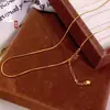 Collar Octagonal de Serpiente Chapado en Oro Estilo Antiguo para Cartílago con Cadena de Extensión, Colgante en Forma de Corazón, Cadena para Clavícula, Cadena Extendida, Lujo Ligero y Sensación de Alta Gama