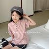 2026 Ropa Infantil Huzhou Zhirli Verano Estilo Coreano Camiseta Estampada de Manga Corta Polo de Verano para Niñas 6272