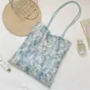 6951 Bolso de Lona con Pintura al Óleo Floral de Monet Bolso de Hombro Floral Acuarela Bolsa de Tela de Gran Capacidad para Estudiante y Viajero