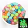 Cuentas luminosas DIY para pulsera infantil de 6/8/10/12 mm, cuentas luminosas con agujero recto, cuentas redondas de plástico fluorescente