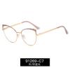 91269 nuevas gafas de sol con montura de metal estilo ojo de gato anti-luz azul para mujer, de estilo europeo y americano, que pueden combinarse con gafas lisas de grado de miopía, al por mayor