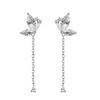 Pendientes elegantes con forma de mariposa y borlas en forma de gota de agua, estilo retro francés, sencillos y combinables para mujer.