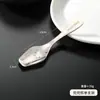Cuchara de Postre Helado para el Hogar Dibujos Animados Cuadrada de Acero Inoxidable 316L Cuchara Especial para Suplementos Alimenticios para Niños Mango Largo Espesado Cuchara de Mesa