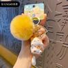 Baimao Original Waxy Jiji Vacant Cat Plush Chaveiro Feminino Bonito Peludo Fantoche Gato Bolsa Pingente