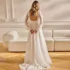 Al por mayor transfronterizo Vestido de novia ligero de manga larga francés Compromiso Cola pequeña Fotografía de viajes Salida Velo Banquete Bienvenida Nuevo Vestido de noche