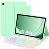 Capa Protetora de Teclado para Samsung Tablet A9+Plus com Teclado Retroiluminado de 3 Cores Removível, Compartimento para Caneta, Capa de Couro X210