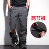 Pantalones de Exterior Ligeros de Verano Desmontables para Hombre, Pantalones Cargo de Secado Rápido para Senderismo y Montañismo, Pantalones Largos Casuales para Hombre