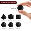Nuevo Juego de Mesa Dungeons and Dragons Set de Dados de 7 Caras Dnd Rpg Piedra Natural Obsidiana Dados Esmerilados