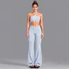 Conjunto Fitness Listrado Color Block Transfronteiriço Colete Esportivo para Corrida ao Ar Livre Top Casual para Yoga Conjunto