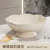 Plato de Frutas con Forma de Pétalo con Borde Plateado para Hogar Sala de Estar Mesa de Café Gran Capacidad Transparente Plato para Snacks Dulces Frutas Plato con Patas Altas Plato Drenante