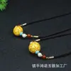Conjunto de Pulsera y Collar de Arena Púrpura y Oro de Alto Contenido, Conjunto de Cadena para Clavícula con Cuentas Dzi de Cinabrio Hecho a Mano, Suministro para Transmisión en Vivo