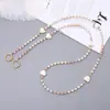 Bolsa Transversal Criativa Nova com Corrente de Pérolas em Formato de Coração Chaveiro Pingente Pingente com Contas de Cristal Cordão para Celular Joias