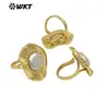 Mpr134 Nuevo Anillo Abierto Incrustado de Perlas Chapado en Oro de 18 Quilates Diseño de Encaje Clásico Versátil para Niñas Joyería