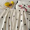 Tiro real de fábrica original serie de algodón nube de verano con cuello en V conjunto de traje de manga corta conjunto de pijama para mujer ropa de casa
