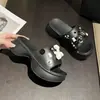 Nuevas Sandalias de Playa Casuales de Dibujos Animados Lindos de Moda Ins para Mujer, Verano, Suela Gruesa, Antideslizantes para Exteriores, Slip-On