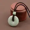 Cuerda de collar de jade natural tejida a mano de alta gama, cordón con cierre de seguridad para colgar, para hombres, mujeres y niños, cuerda con colgante de jade