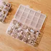 Caja organizadora transparente multi-compartimentos para joyería de arte de uñas, caja de almacenamiento para pendientes y pernos, organizador de rejilla para accesorios de oído, organizador de collares y accesorios