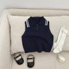Chaleco de Verano para Bebé Niña Estilo Coreano 2025 Nuevo Chaleco Delgado de Punto con Cuello Polo para Niños Top Combinable para Bebé