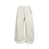 Ropa Vintage Otoño 2025 Retro Americano Simple Lavado Nicho Pantalones Casuales de Pierna Ancha Unisex Marca de Moda Pantalones Curvos