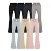 Top T-shirt feminino puramente desejável, estilo hot girl, decote V, falso duas peças, novo estilo de verão com amarração e laço, calça flare de cintura alta afunilada