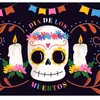 Tela de fondo para el Día de Muertos, decoración de ambiente para fiestas de festivales mexicanos, a prueba de viento, impermeable, que no se decolora Tela de fondo para el Día de Muertos