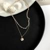 Nuevo collar de perlas redondas de doble capa, estilo retro, elegante y suave, de estilo coreano, para mujer.