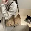 Bolsa de Grande Capacidade Bolsa Feminina 2025 Nova Tendência Moda Cor Sólida Veludo Bolsa de Ombro de Mão Estilo Coreano Estilo Estrangeiro Bolsa Tote