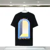 260g Exportación Ropa de Hombre Verano 2025 Nuevo Estilo Casablanca Degradado Letra Logo Estampado Camiseta de Manga Corta