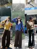 Cardigan de malha curto feminino Yinhe, estilo coreano, para outono, modelagem solta, acinturado, emagrecedor, elegante, casual