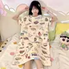 Pijama dulce y lindo para mujer, verano 200 jin, ropa de casa, manga corta fina, holgado, talla grande, mujeres con sobrepeso, pijama de mujer, verano