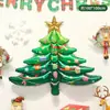 Decoraciones de globos de papel de aluminio con temática navideña, árbol, muñeco de nieve, fondo para fotos de eventos en tiendas de centros comerciales, ambientación