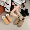Botas de Nieve de Plataforma Gruesa de Tallas Grandes Otoño/Invierno 2025, Zapatos de Algodón Antideslizantes de Ante Sintético Inspirados en Celebridades Tendencia al por Mayor
