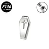 Aretes de Aleación de Titanio F136, Piercings para Labio, Colgantes, Tornillos para Cartílago de Oreja de Titanio de Color Natural con Rosca Interna y Base Plana, Piercings para Hélix, Joyería para Piercings para Mujeres