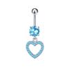 Acero Inoxidable Serie Azul Uña Uña Moda Ojo del Diablo Colgante Anillo para Uña Micro-incrustado Zircón Exquisito Joyería Perforante