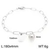 Pulsera Cuadrada de Moda con Letras Inglesas (26), Cadena Sencilla Tipo Clip Estilo Ins, Bola Redonda, Acero de Titanio Chapado en Oro de 18K