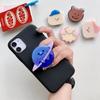 Soporte de airbag para teléfono móvil con forma especial de oso de dibujos animados acrílico, pegamento fantasma, creativo, perezoso, retráctil, de escritorio